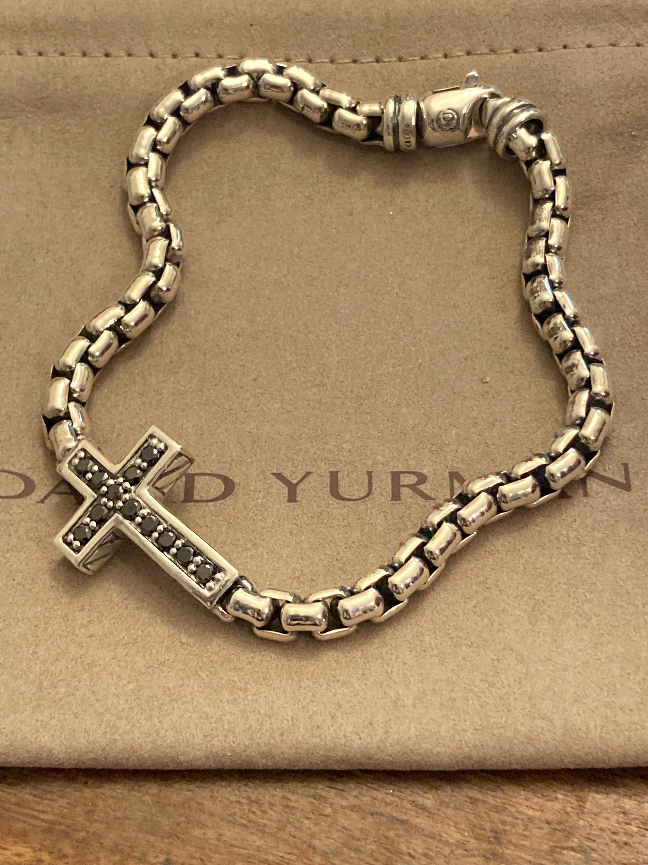 Previously used David yurman Black Diamonds Cross Bracelet