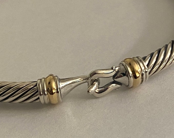 Previously Used 4mm 925 Sterling Silver & 18K Gold Size Small 4mm