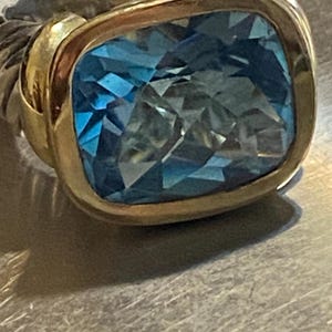 デビッド・ユーマン ラージ ノブレス カクテルリング ブルートパーズ
