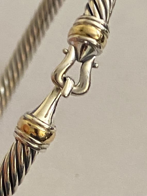 Previously Used 4mm 925 Sterling Silver & 18K Gold Size LARGE  4mm