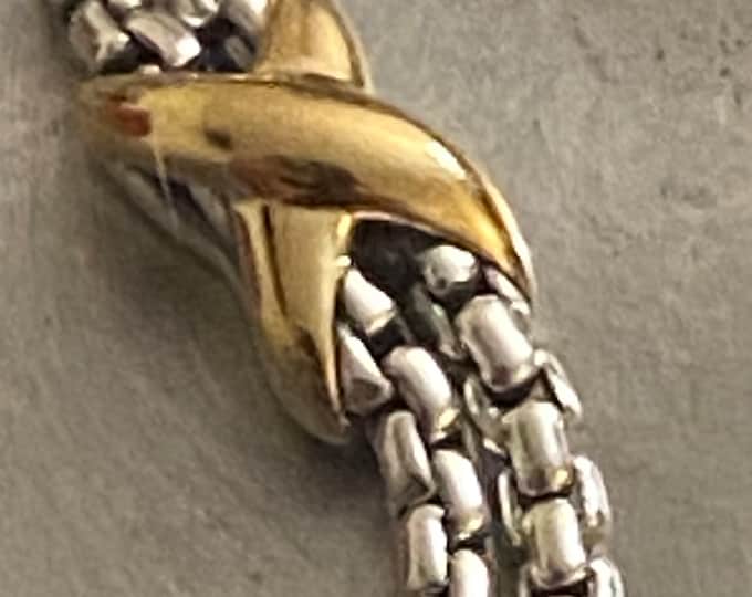 David Yurman Petite Lariat Necklace 925 Sterling Silver & 18K