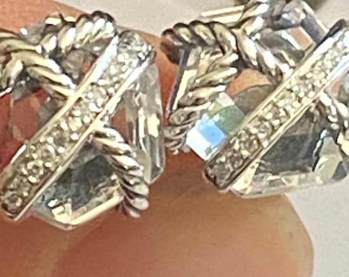 David Yurman  Pave Diamond Wrap  earrings