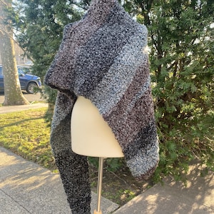 Hand Made Bulky Shawl, A Shawl, Wrap Shawl, Teddy Shawl, Cosy Shawl, Crochet Shawl
