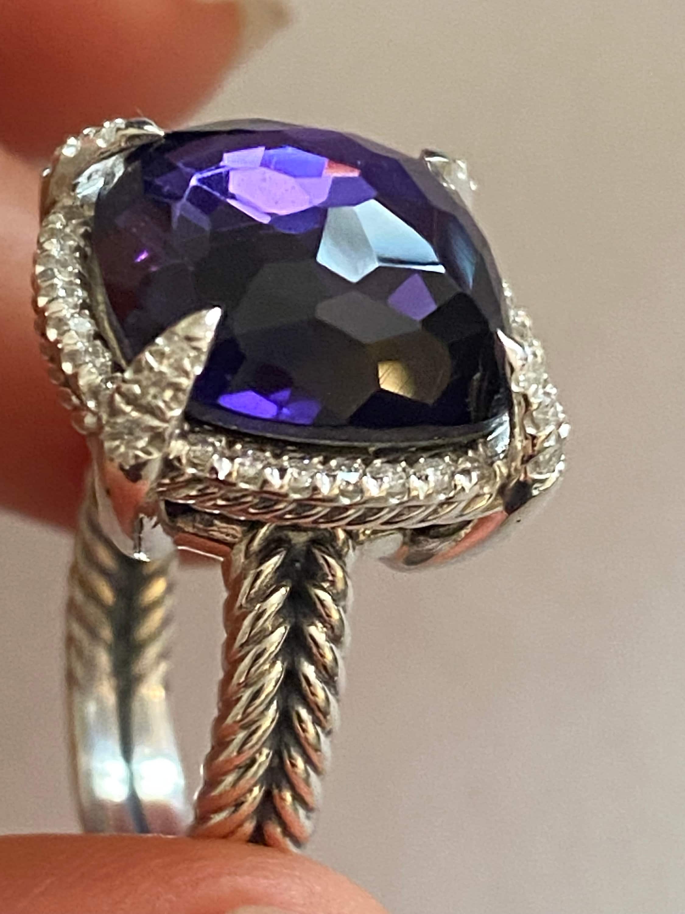 David Yurman Chatelaine BLACK ORCHID 14mmx14mm Diamonds Size