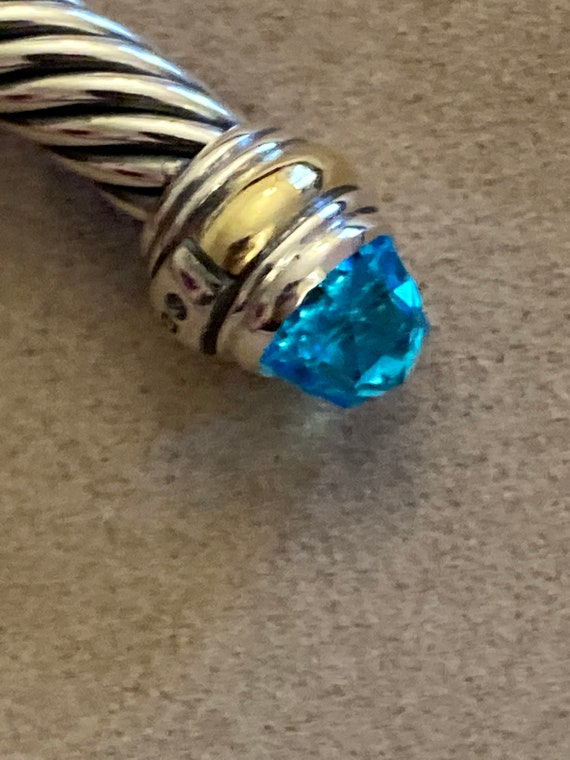 Previously Used David Yurman Cuff Bracelet 5mm blue Topaz Large View 5