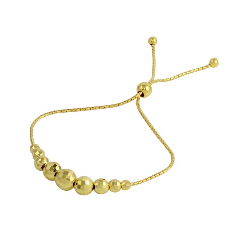 7.9mm Nickel Free Metal /& Rhodium Graduated 3.8 925 Sterling Silver Rhodium Plated Adjustable Lariat Beaded Bracelet