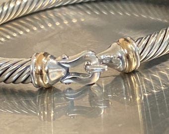 Pulsera con hebilla David Yurman Cable Classics usada, talla pequeña