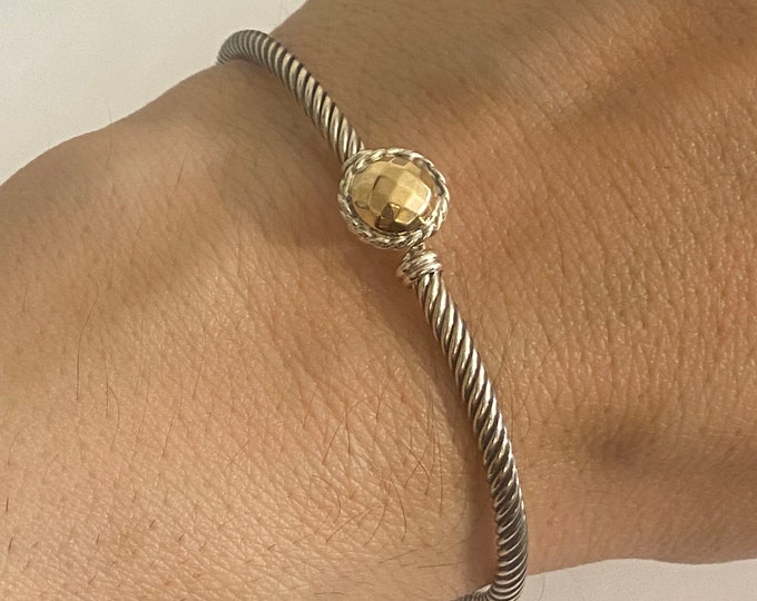 David Yurman chatelaine Bracelet Gold Dome   925 Sterling Silver Size Medium