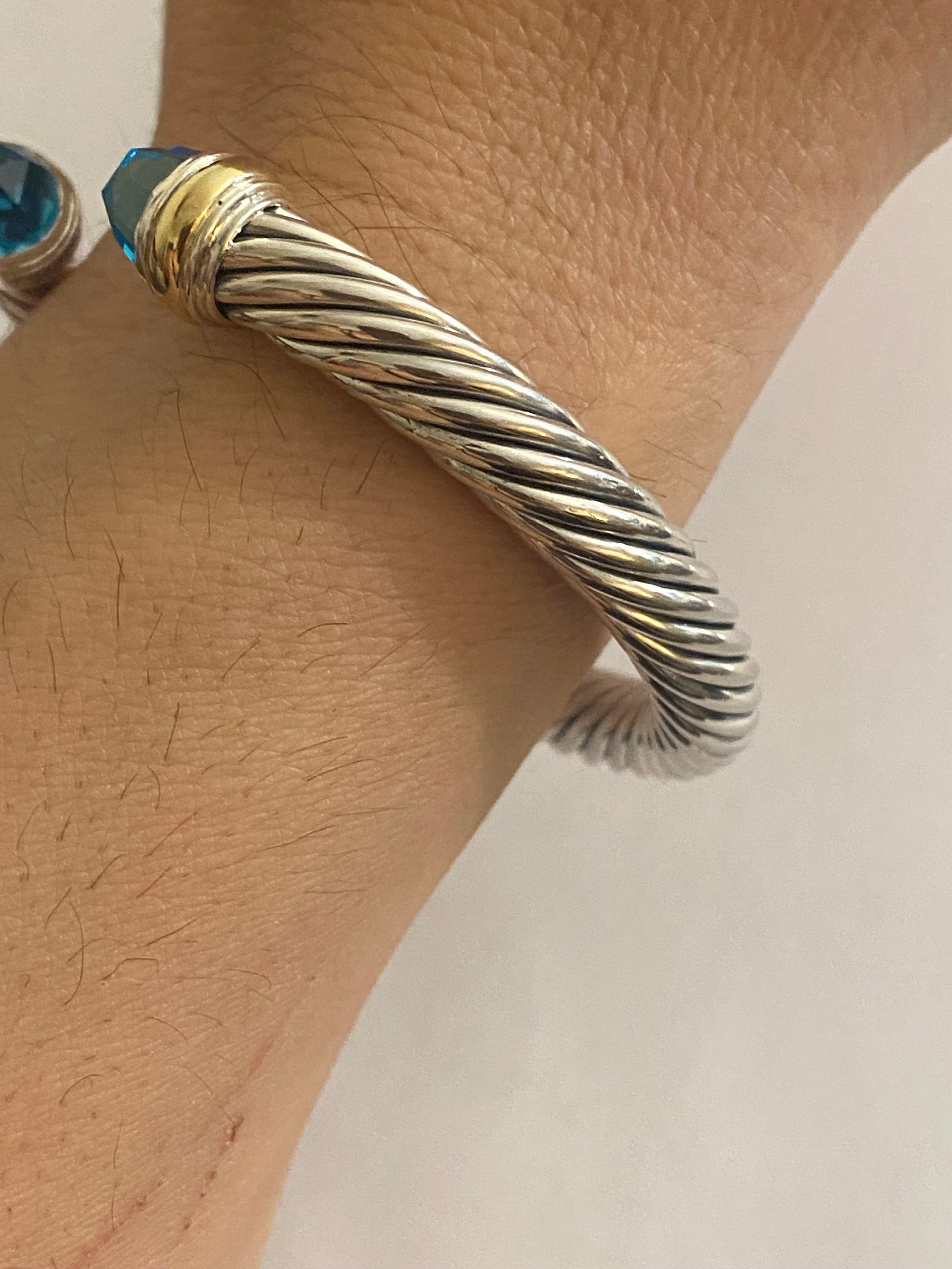 David Yurman 7mm Buckle Bracelet | Women's Gold & Silver Cable