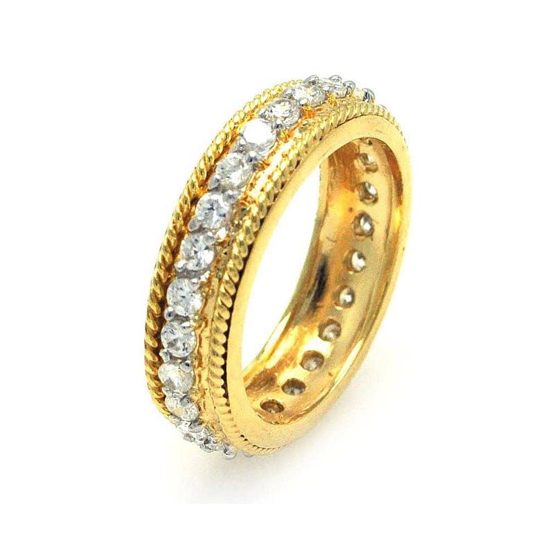 Eternity Band Sterling Silver Gold Plated Eternity Band Sterling Silver and Gold Plated Band