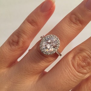 Ovale verlovingsring, 3kt ovale verlovingsring, 925 sterlingzilveren verlovingsring, verlovingsring van hoge kwaliteit