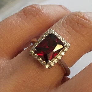 July Birthstone Ring, Cocktail Ring, Rectangular Shape  Ring, Vintage. Style Ring,
