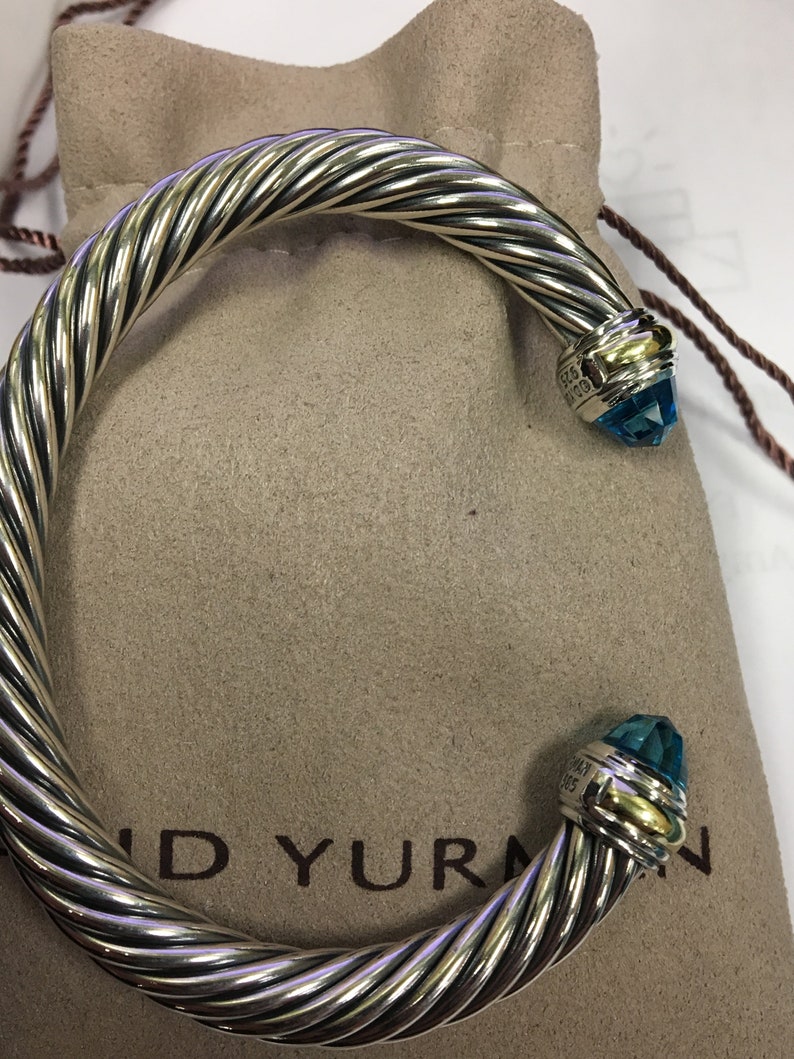 David Yurman 7mm Classic Blue Topaz Bracelet 925 Sterling | Etsy