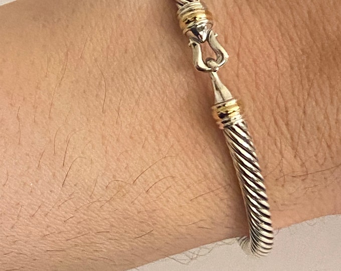 Previously Used 4mm 925 Sterling Silver & 18K Gold Size Small 4mm