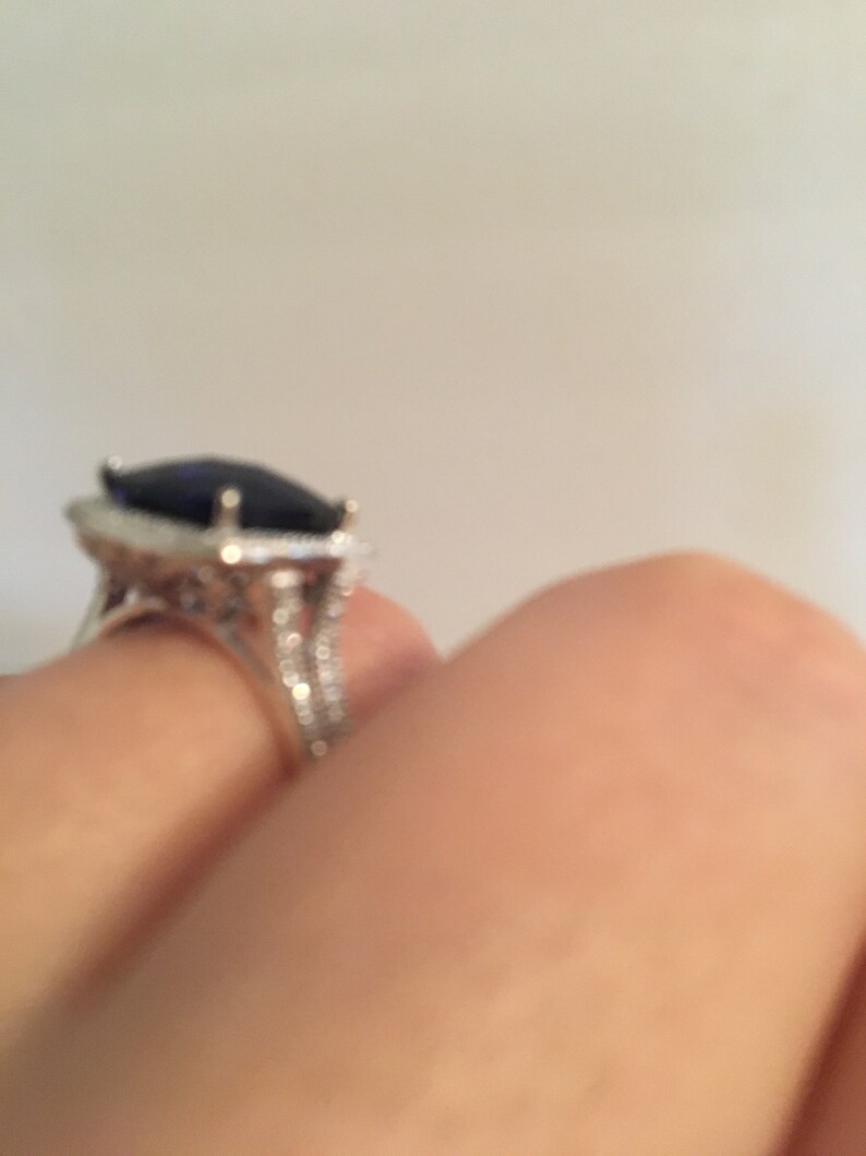 Cocktail Ring Blue Sapphire Ring Cushion Sapphire Ring September Birthstone Ring Cushion Sapphire Ring Sapphire Engagement Ring