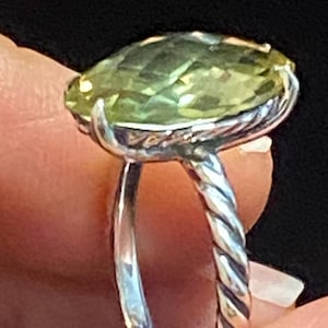 中古 David YURMAN マーキス シトリン 宝石リング サイズ 7