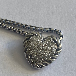 Previously Used David Yurman  Heart Diamond Necklace Chatelaine Collection