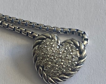 Previously Used David Yurman  Heart Diamond Necklace Chatelaine Collection