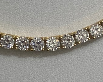 Tennis Necklace, Gold Plated Tennis Necklace, 4mm Tennis Necklace, 925 Sterling Silver Nickel Free Gold Plated,