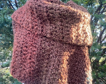 Hand Made Bulky Shawl, A Shawl, Wrap Shawl, Teddy Shawl, Cosy Shawl, Crochet Shawl