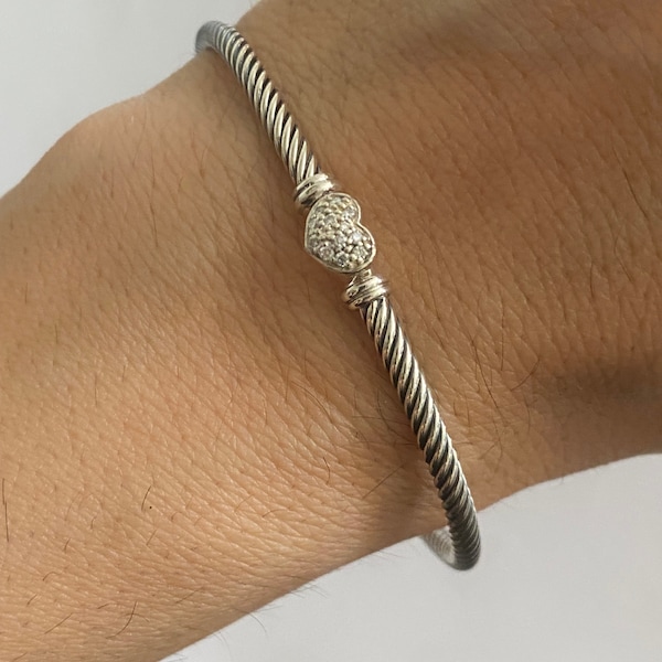 PULSERA DE CORAZÓN DE DIAMANTES DE DAVID YURMAN USADA