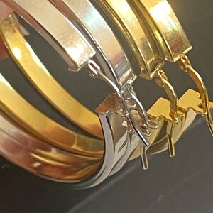 Hoop Earrings, 925 Sterling Silver Hoop Earrings, Gold Plated Hoop Earrings