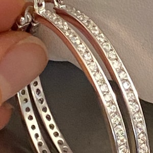 Diamant CZ Creolen. 14,6 Gramm 2 &quot;Creolen. Rhodium über 925 Sterling Silber Creolen, hochwertiger Schmuck