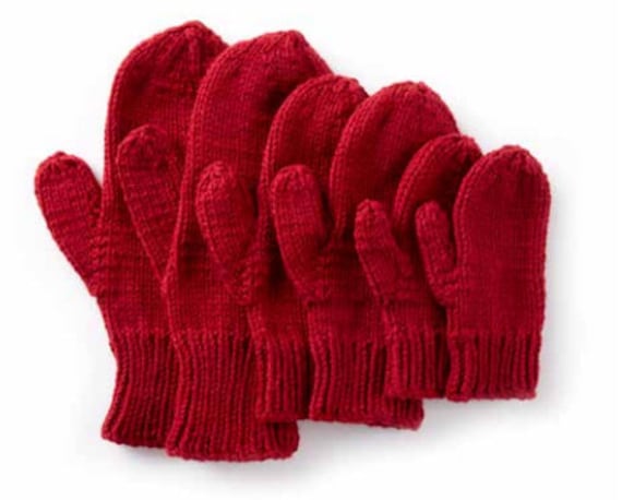 Pdf Mittens Family Knitting Pattern