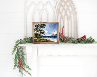 Maui Beach Day Watercolor Painting