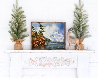 Columbia River Boats Watercolor Painting
