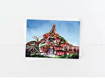 Splash Mountain Watercolor Blank 5x7 Card