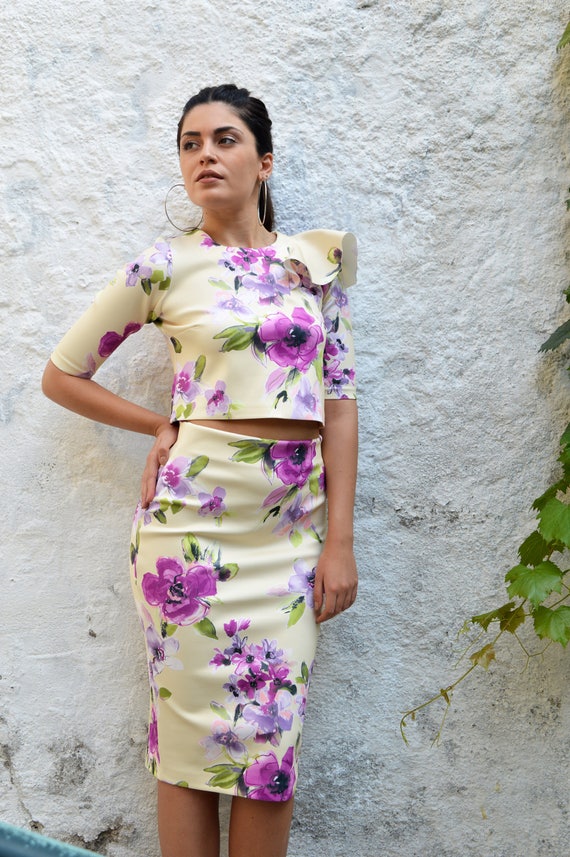 two piece floral outfit