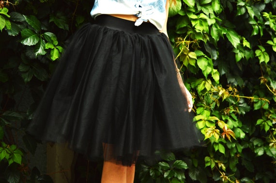 black short tulle skirt