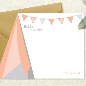 Personalized Notecard Set / Set of Flat Personalized Stationery / Stationary Cards/ Personalized Namecards/Camp notecards/summer camp/camp
