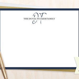 Personalized Monogram Notecard Set: Family Initial Cards