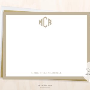 Monogram Personalized Notecard Set /Set Flat Couples Personalized Stationery/Wedding Thank you Cards/Modern Initial notecard/engagement gift