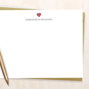 Heart Personalized Notecard Set: Chic Stationery, Thank You Cards