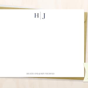 Personalized Monogram Initials Notecard Set/ Chic elegant Stationery/ classic stationery wedding gift/ Couples stationery/Family notecards