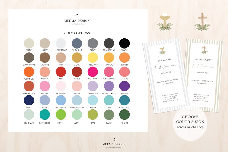 First Holy Communion Striped Remembrance Cards/image Christian ...