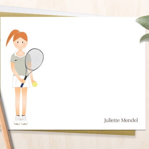 Personalized Tennis Notecard Set: Custom Stationery Gift