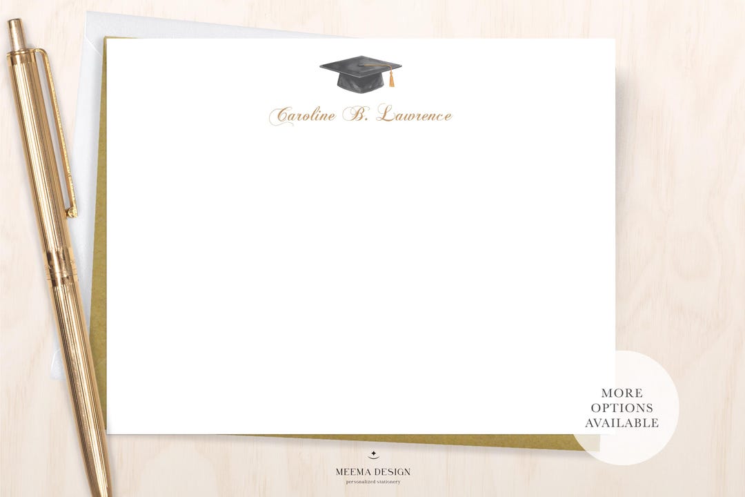 Personalized Graduation Note Card Set /custom Grad Stationery ...