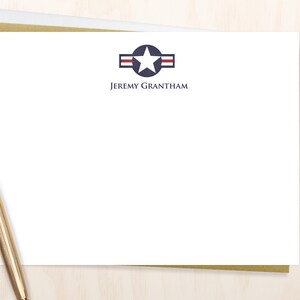 Personalized Army Notecard Set/Personalized Stationery for Navy/ Armed Forces Pilot gift/Aviation Officer Seal Gift Soldier/gift for soldier