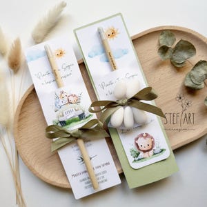 BOMBONIERA ECOLOGICA con matita piantabile - mod. "safari" - con confetti euro 5,90 - senza confetti euro 4,00
