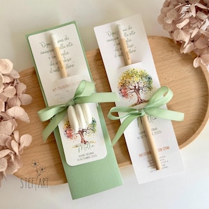 BOMBONIERA ECOLOGICA con matita piantabile - mod. "albero della vita" - con confetti euro 5,90 - senza confetti euro 4,00