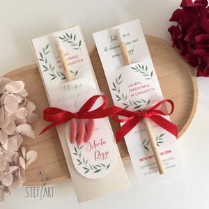 BOMBONIERA ECOLOGICA con matita piantabile - mod. "laurea" - con confetti euro 5,90 - senza confetti euro 4,00