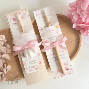 BOMBONIERA ECOLOGICA con matita piantabile - mod. "fiori di campo rosa" - con confetti euro 5,90 - senza confetti euro 4,00