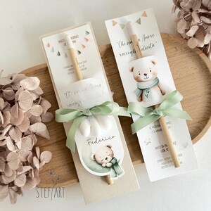BOMBONIERA ECOLOGICA con matita piantabile - mod. "orsetto verde" - con confetti euro 5,90 - senza confetti euro 4,00
