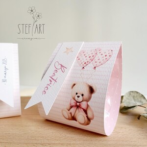 PORTACONFETTI BATTESIMO con confetti - mod. "it's a girl" - porta confetti personalizzabile - euro 2,90