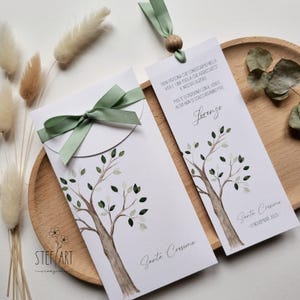 Set "ALBERO DELLA VITA" - Comunione e Cresima - Invito euro 3,00 - Segnaposto euro 2,00