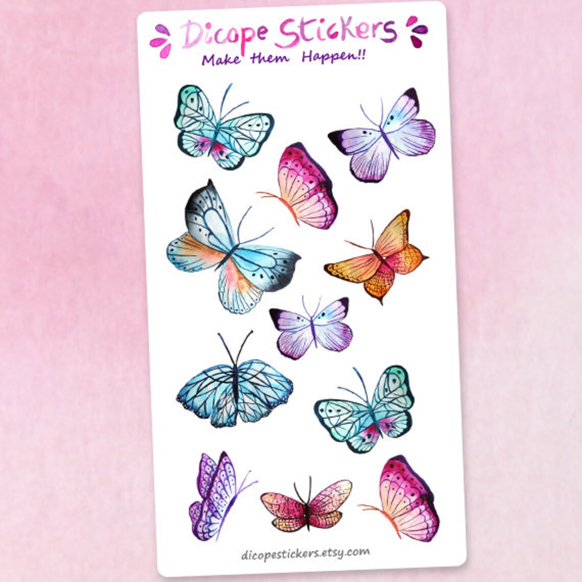 Watercolor Butterflies Stickers / Small butterfly stickers to Etsy